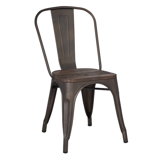 Siesta - SOHO - Metal Chair - Walnut Wood Seat - GUN METAL  12-SOHO-0SS-77-WAL