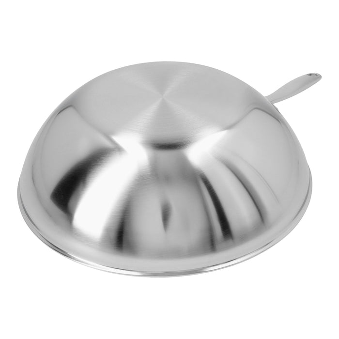 Wok à fond plat en acier inoxydable 18/10 de 30 cm / 12 pouces