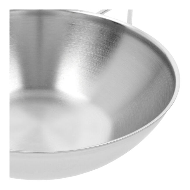 Wok à fond plat en acier inoxydable 18/10 de 30 cm / 12 pouces