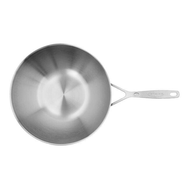 Wok à fond plat en acier inoxydable 18/10 de 30 cm / 12 pouces