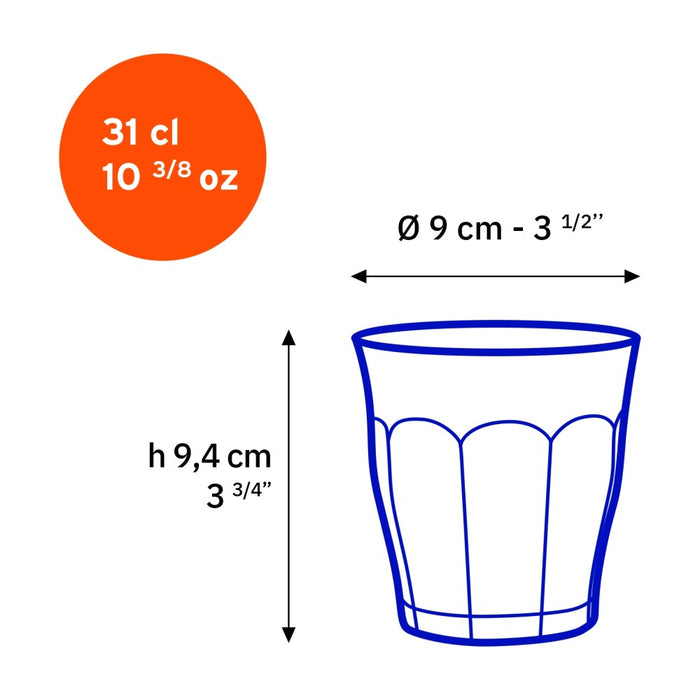 Duralex Picardie Clear Glass Tumbler 310 ml, Set of 4 9101.009.31