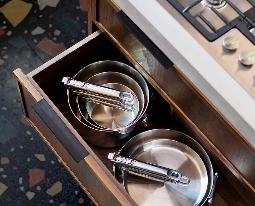 Poêle à frire antiadhésive en céramique avec poignée pliable Space 9,5" Bleu