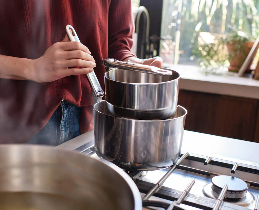 Space Steel Folding Handle 6-Piece Saucepan Set 1000031SS