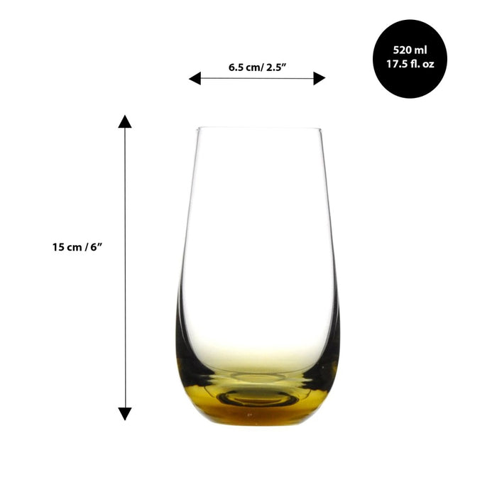 Gem Amber Highball Glass 520 ml, Set of 4 2071.011.52