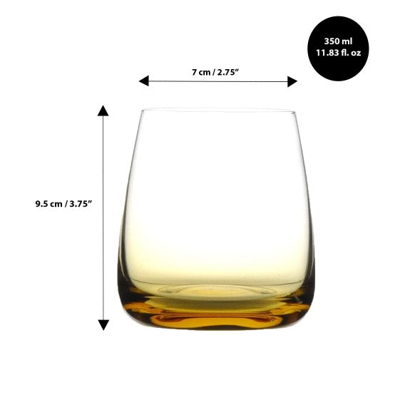 Gem Amber Old Fashioned Glass 350 ml, Set of 4 2071.013.35
