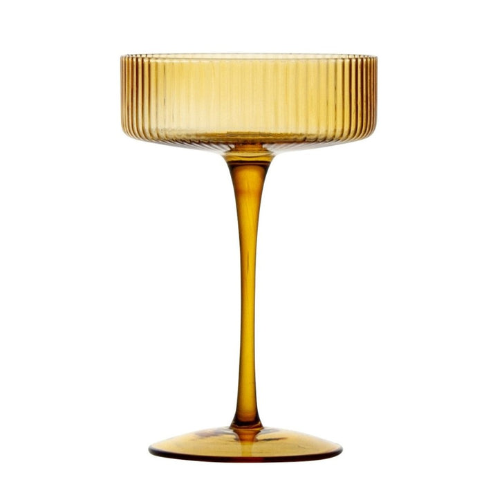 Ribbed Amber Cocktail Coupe 290 ml, Set of 4 2171.030.AM