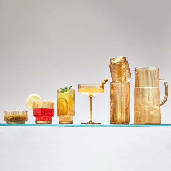 Ribbed Amber Cocktail Coupe 290 ml, Set of 4 2171.030.AM