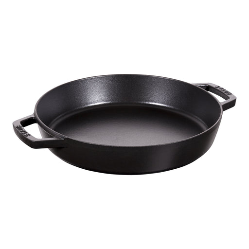 Staub Cast Iron 13-inch Double Handle Fry Pan, Matte Black
