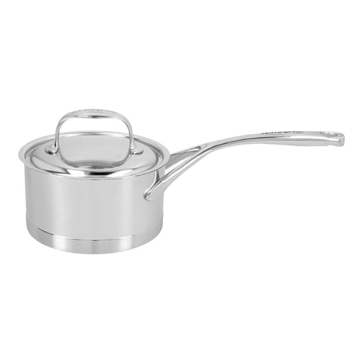 1 l 18/10 Stainless Steel round Sauce pan with lid, silver - Kitchen Equipped