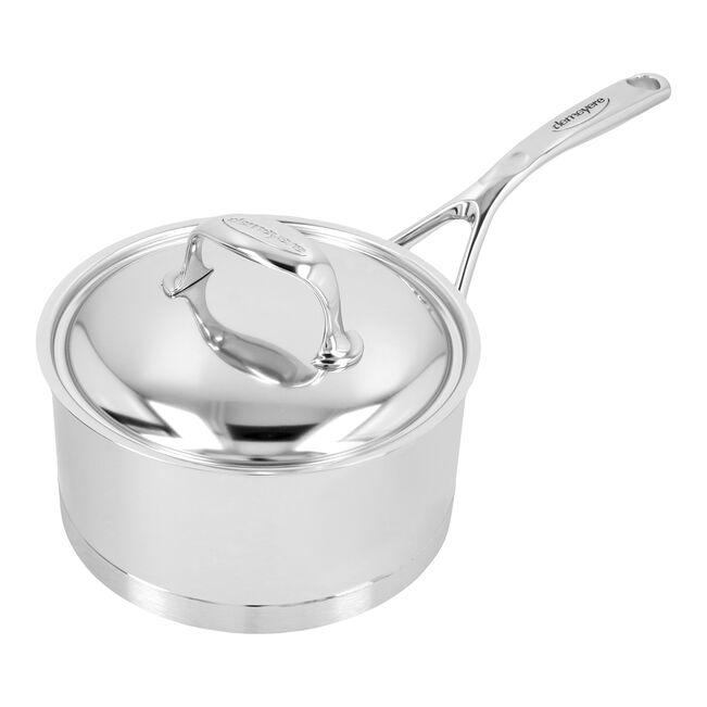 2.2 l 18/10 Stainless Steel round Sauce pan with lid, silver - Kitchen Equipped