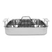 39 x 33 cm 18/10 Stainless Steel rectangular Roaster + grid, silver - Kitchen Equipped