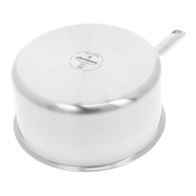 2.8 l 18/10 Stainless Steel round sauce pan with lid 3QT, silver - Kitchen Equipped