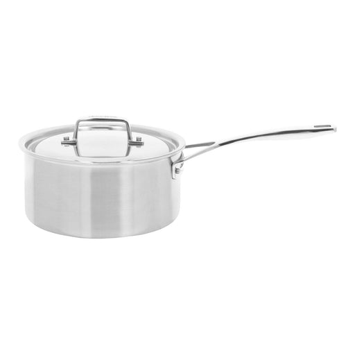 2.8 l 18/10 Stainless Steel round sauce pan with lid 3QT, silver - Kitchen Equipped