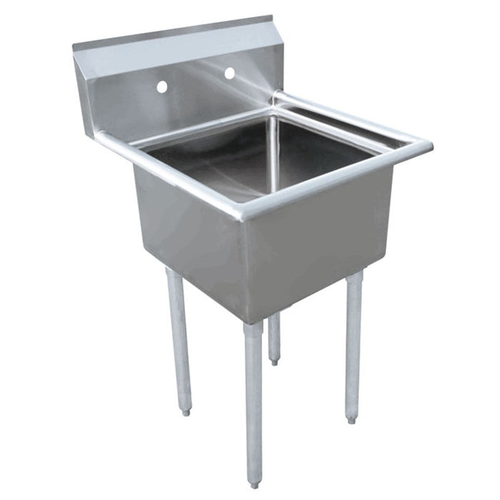 Omcan - 18" X 18" X 11" One Tub Sink With 3.5" Center Drain And No Drain Board - 43761