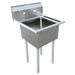 Omcan - 18" X 18" X 11" One Tub Sink With 3.5" Center Drain And No Drain Board - 43761 - Kitchen Equipped