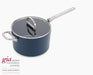 Space Folding Handle Ceramic Non-stick 5.4 Qt. Blue Saucepan & Lid - Kitchen Equipped