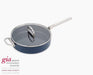 Space Folding Handle Ceramic Non-stick 3.5 Qt. Blue Sauté Pan & Lid - Kitchen Equipped