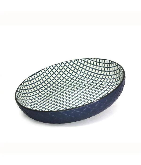 BIA Textured Shallow Bowl Blue 21x5cm - Kitchen Equipped