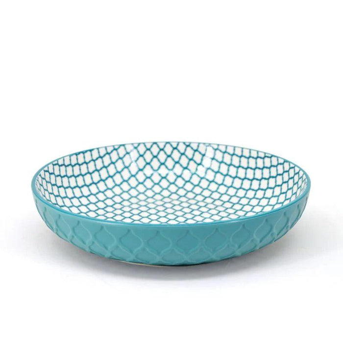 BIA Textured Shallow Bowl Blue TL 21x5cm - Kitchen Equipped