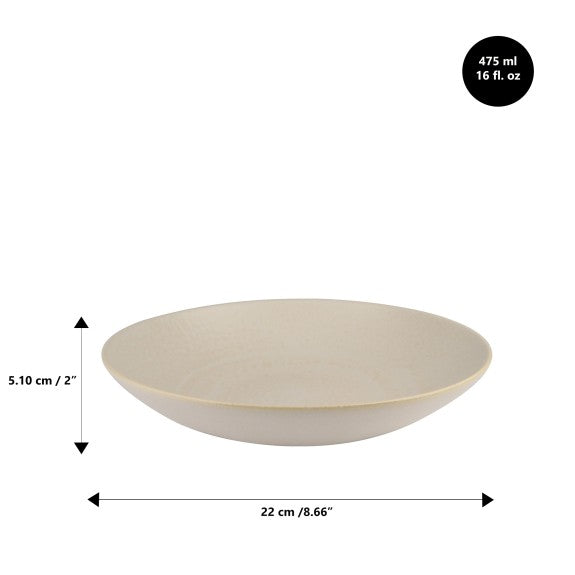 Mesa Ceramics Marble Hammered Pasta Bowl 22 cm