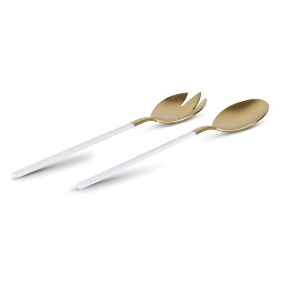 Kimono White and Gold 18/10 Stainless Steel Salad Server Set 6138.084.60