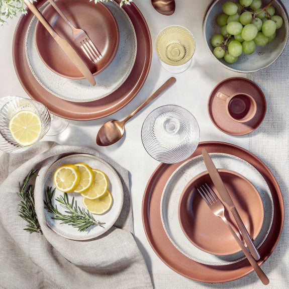 Oslo Copper 18/0 SS Set 16 pc (4 people) - Kitchen Equipped