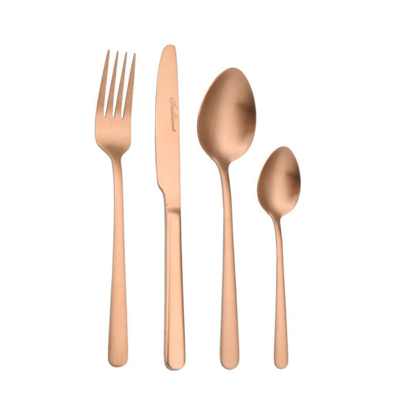 Oslo Copper 18/0 SS Set 16 pc (4 people) - Kitchen Equipped