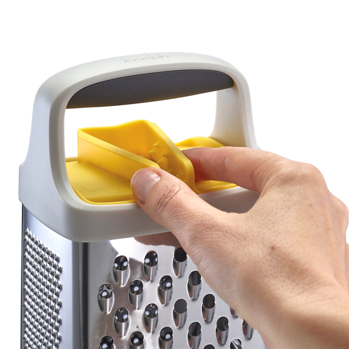 Joseph Joseph Multi-Grip Box Grater – Stainless Steel Cheese & Vegetable Grater with Food Holder