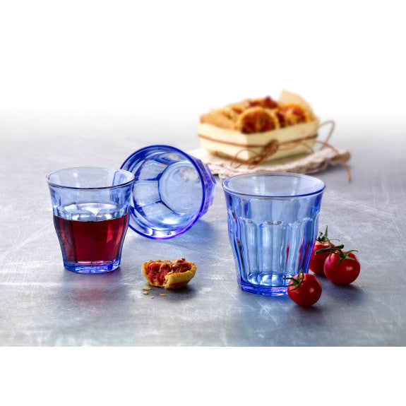 Duralex Picardie Marine Blue Glass Tumblers 360ml, Set of 4 - Kitchen Equipped