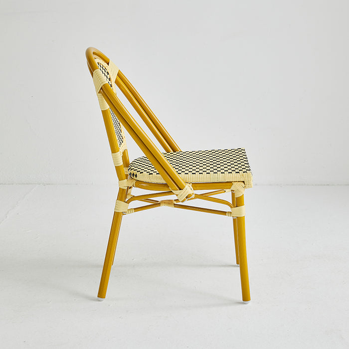 Restaurant patio chairs ( BB-140-GOL-YEL-BLA ) ( BB-141-BRO-BLA-WHI )