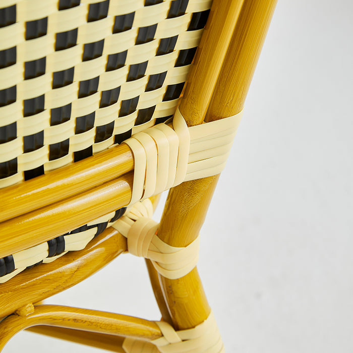 Restaurant patio chairs ( BB-140-GOL-YEL-BLA ) ( BB-141-BRO-BLA-WHI )