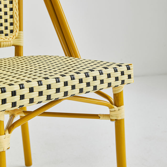 Restaurant patio chairs ( BB-140-GOL-YEL-BLA ) ( BB-141-BRO-BLA-WHI )