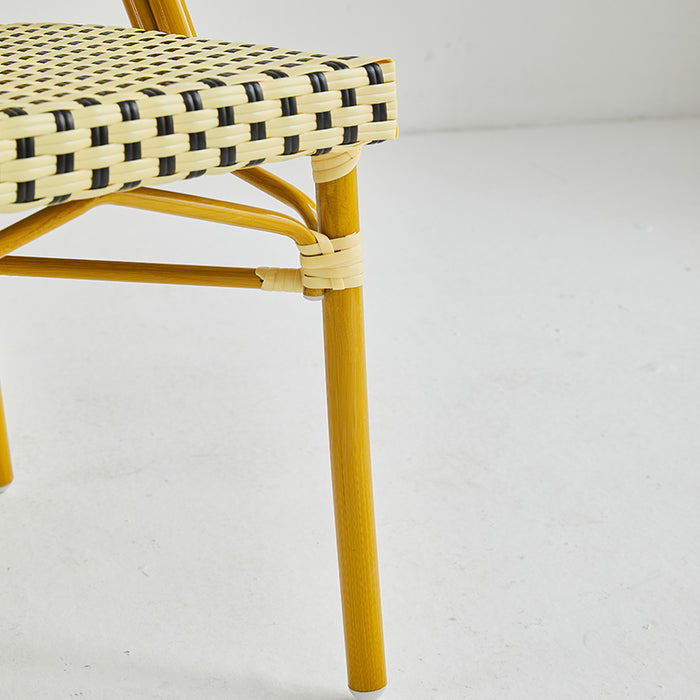 Restaurant patio chairs ( BB-140-GOL-YEL-BLA ) ( BB-141-BRO-BLA-WHI )