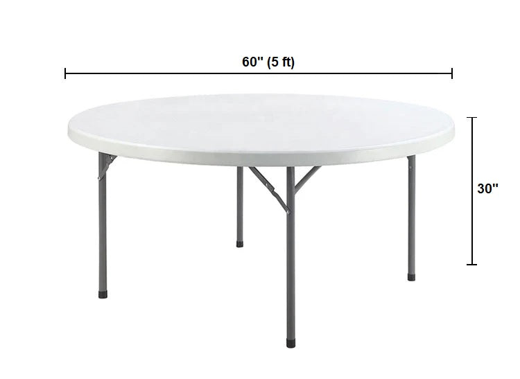 Plastic folding banquet table 60″ round (BTR-60-WH)