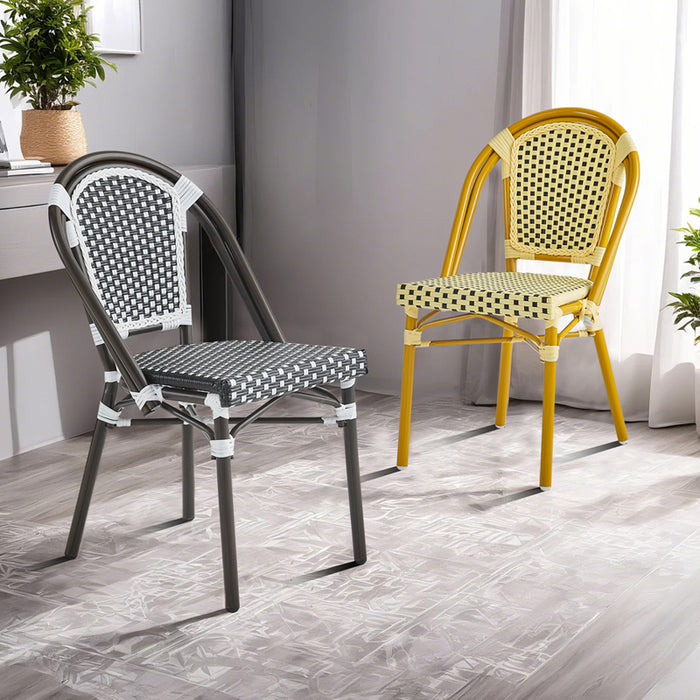 Restaurant patio chairs ( BB-140-GOL-YEL-BLA ) ( BB-141-BRO-BLA-WHI )