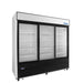 Atosa MCF8729GR 87" Bottom Mount 3 Glass Door Refrigerated Merchandiser - 64.4 Cu.Ft. - Kitchen Equipped