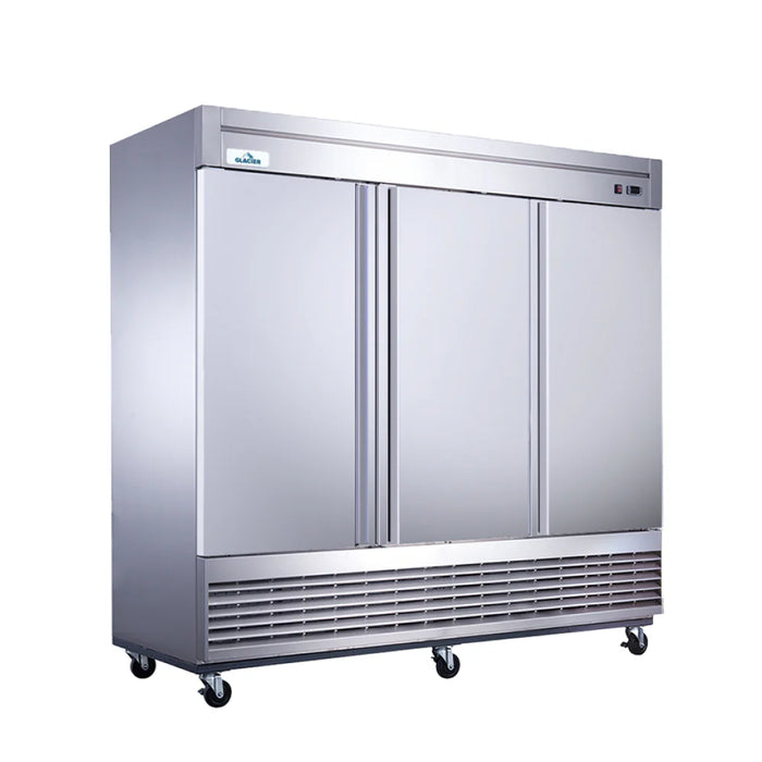 Glacier GF-3 82" Bottom Mount Solid 3-Door Reach-In Freezer