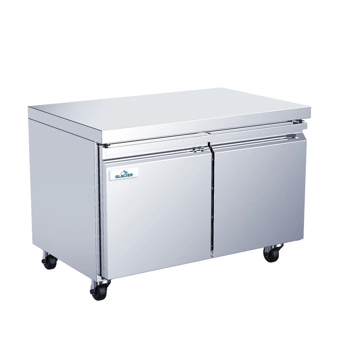 Glacier GUF-48 48" Solid 2-Door Undercounter Freezer - Kitchen Equipped