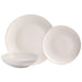 S&CO Capri 12Pc Stoneware White Dinnerware Set - Kitchen Equipped