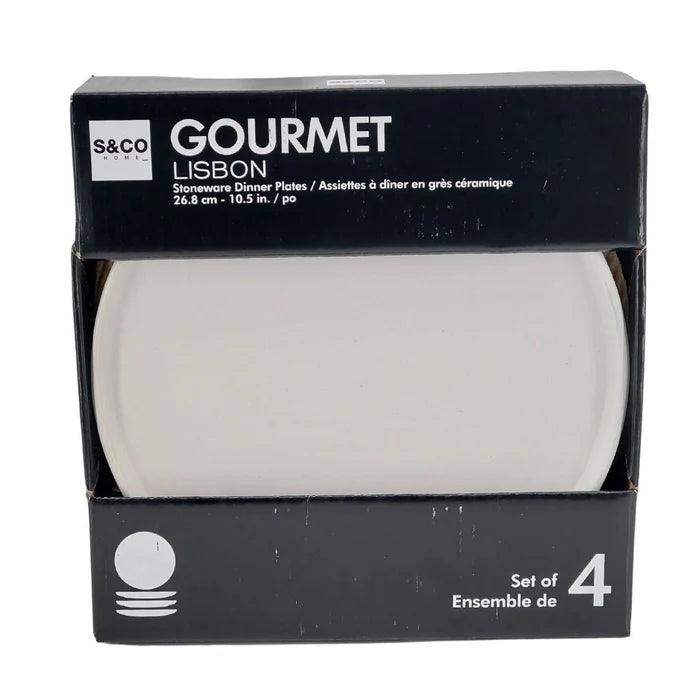 Gourmet ST/4 Stoneware Dinner Plates 26.8CM Lisbon white - Kitchen Equipped