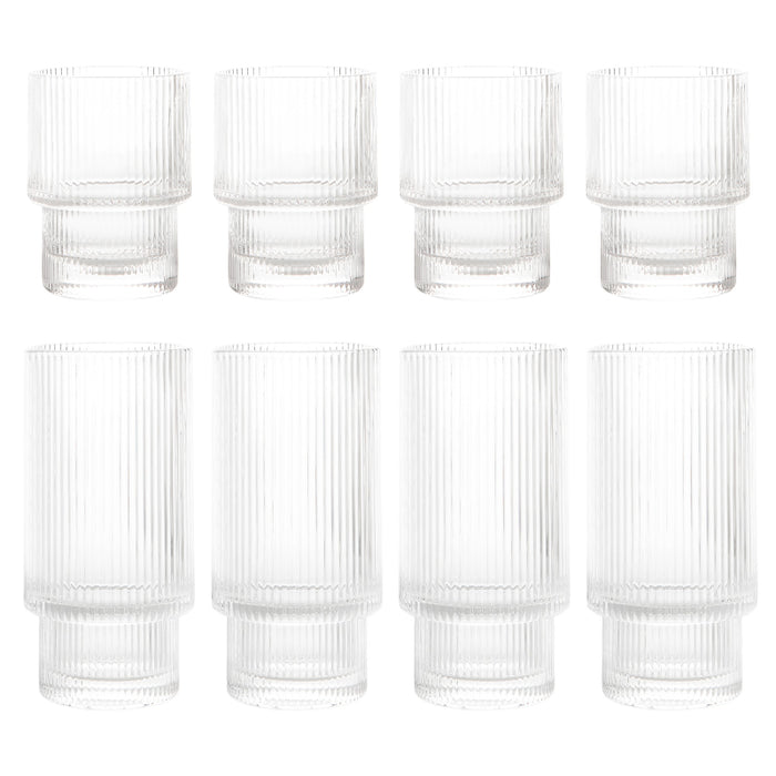 Ridge Stackable Glasses ST/8 325ml + 185ml