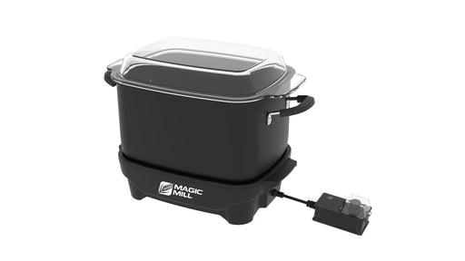 MAGIC MILL 12 QT black SLOW COOKER WITH FLAT GLASS COVER AND COOL TOUCH HANDLES MODEL# MSC1226 - Kitchen Equipped