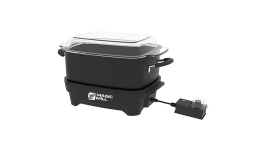 MAGIC MILL 7.5 QT black SLOW COOKER WITH FLAT GLASS COVER AND COOL TOUCH HANDLES MODEL# MSC726 - Kitchen Equipped