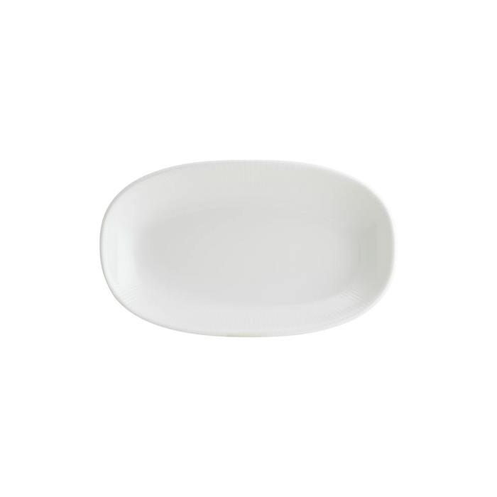 Bonna Iris White 13.5" x 7.5" Gourmet Oval Porcelain Plate