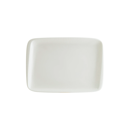 Bonna Iris White 9" x 6.5" Gourmet Moove Rectangular Porcelain Plate