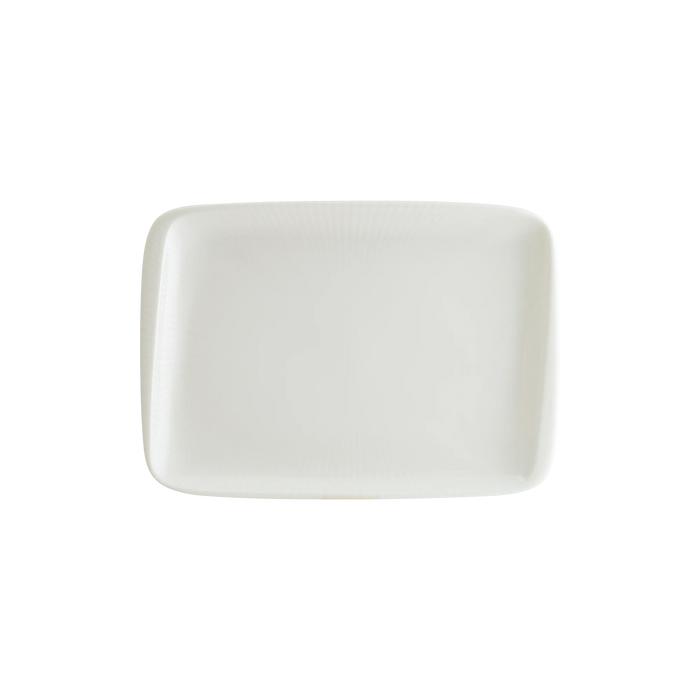 Bonna Iris White 9" x 6.5" Gourmet Moove Rectangular Porcelain Plate