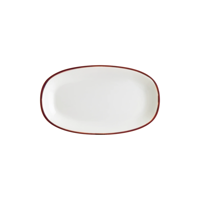 Bonna Linea Burgundy 9.5" x 5.5" Gourmet Oval Porcelain Plate