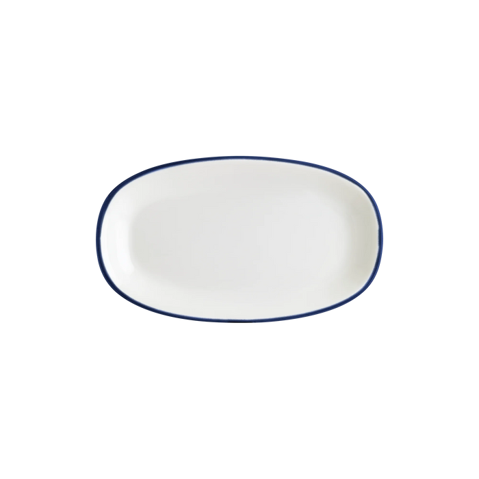 Bonna Linea Blue 9.5" x 5.5" Gourmet Oval Porcelain Plate