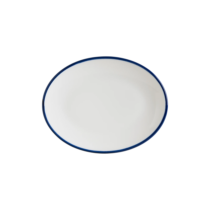 Bonna Linea Blue 12.25" x 9.5" Moove Oval Porcelain Plate