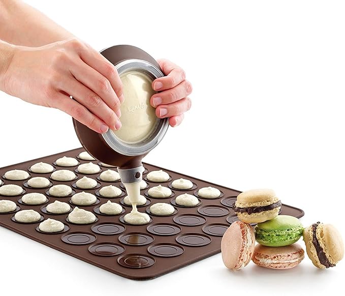 Lekue Macaron Baking Mat 15.75 x 11.8-Inch, Brown - Kitchen Equipped